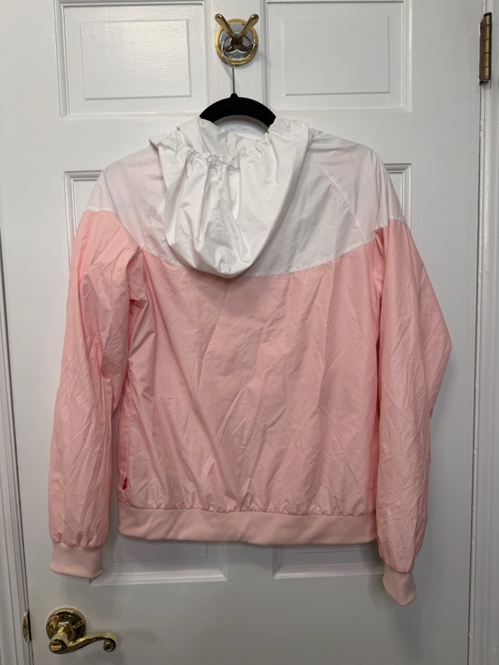 Nike Pink White Windbreaker Jacket Hooded Full Zip Lightweight Size Small - Picture 8 of 8